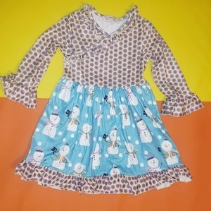 Girls 4T long sleeve snowman dress